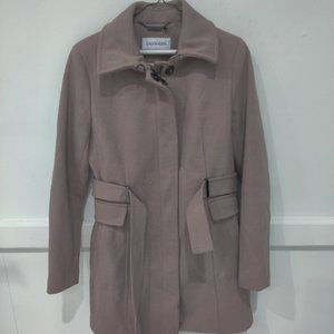 NWoTD Calvin KIein Women's Belted Reefer Jacket Pink Size Small $250 CC139